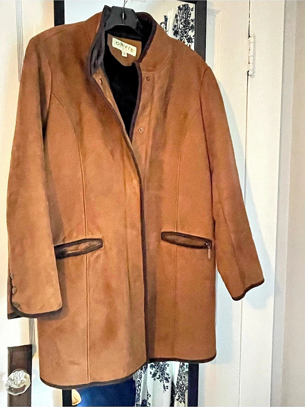 ORVIS faux suede coat, Brown Size Medium